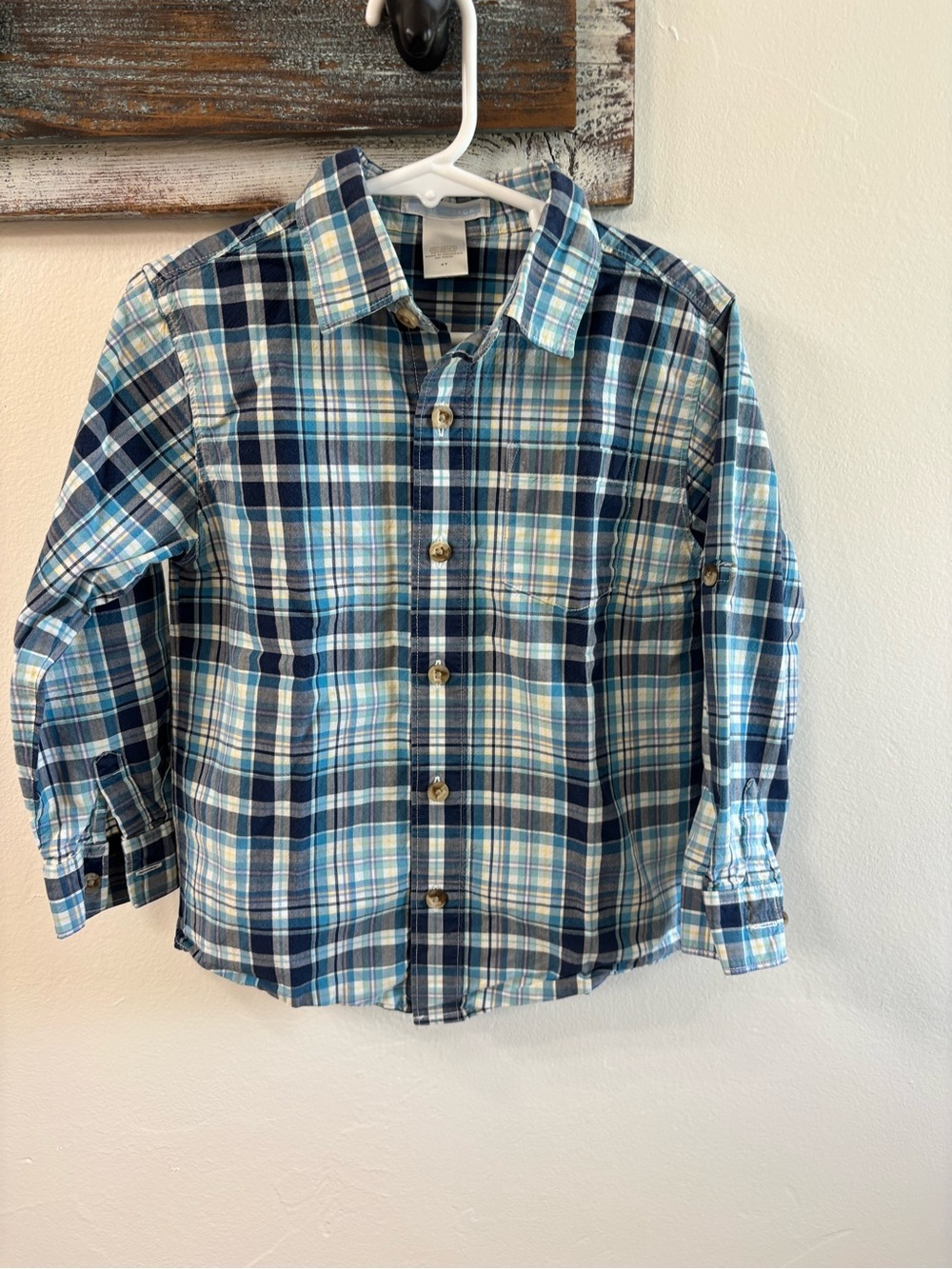 Janie and Jack Blue Plaid Button-Down Shirt